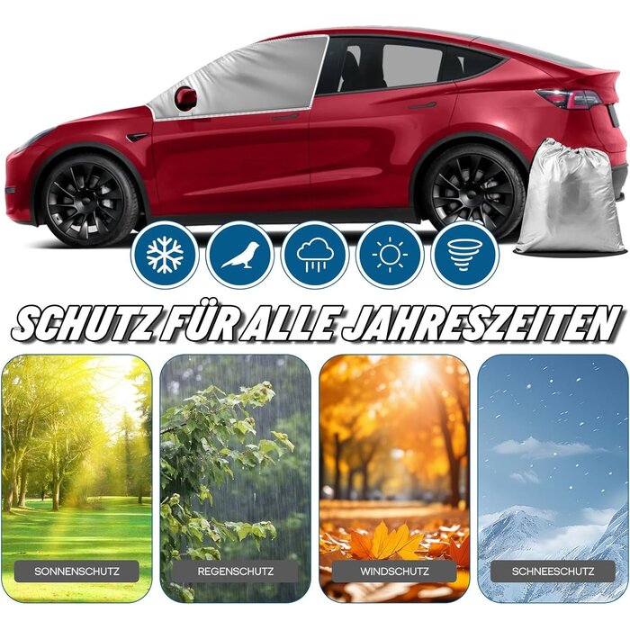 Pare-soleil pour pare-brise, protection UV, couverture épaisse avec sac de rangement, accessoires pour Tesla Model Y 2019-2025