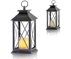 Lanterne "Flower Power 9716" avec Bougie LED Extérieure, Plastique