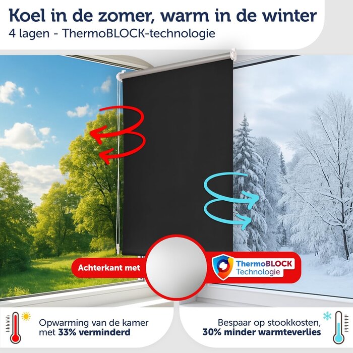 Store Occultant Sans Perçage Noir 45x130cm - Jusqu'à -30% !