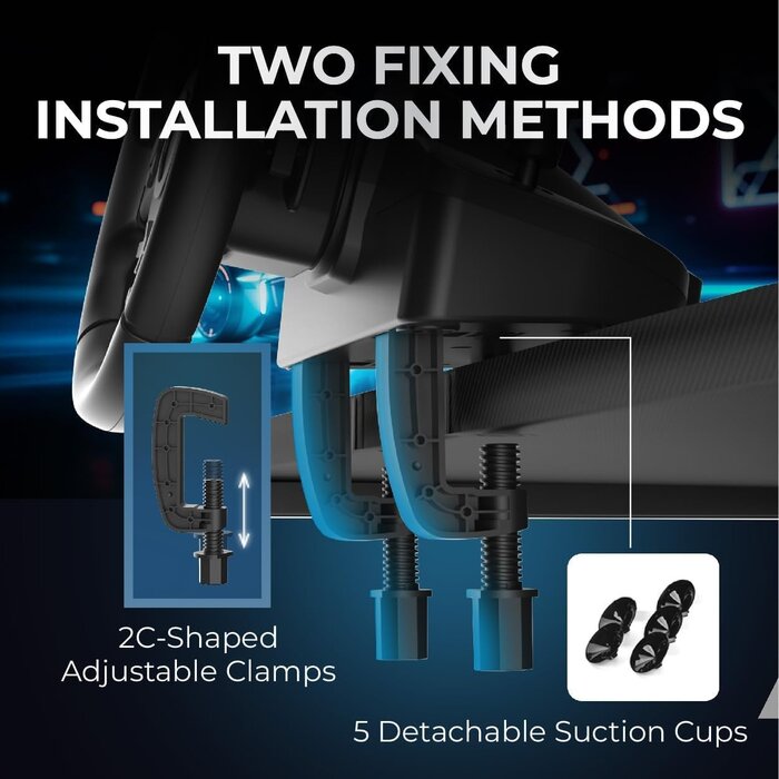 Volant de course avec pédales et levier de vitesses - Compatible PC, PS4, Xbox Series X/S, Xbox One - Angle de 270° avec retour de force