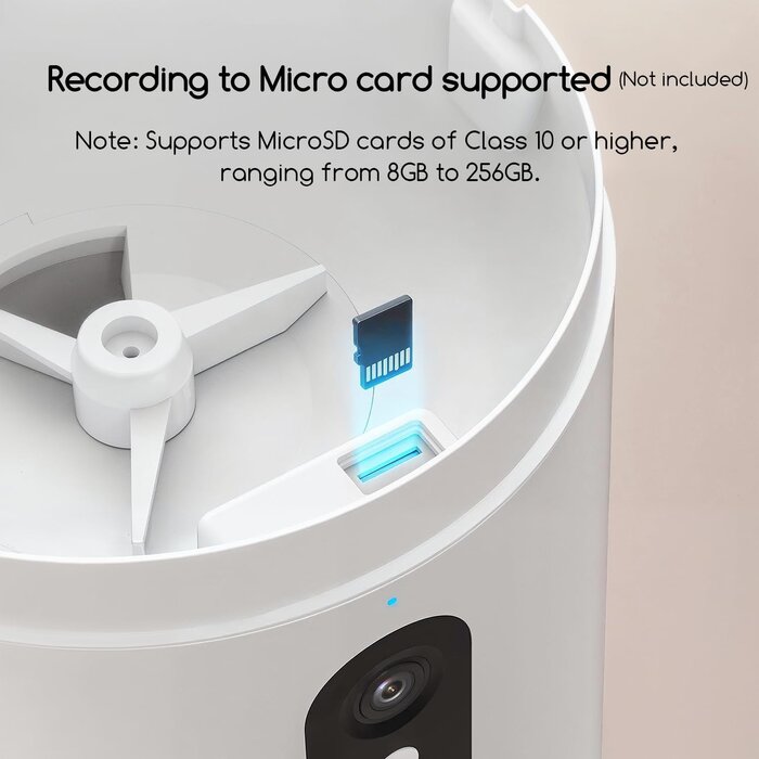 Distributeur Automatique de Nourriture pour Chats et Chiens avec Caméra WiFi HD 3MP et Vision Nocturne - Capacité 4L