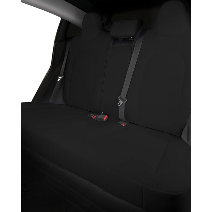 Ensemble Complet de Housses de Siège Auto en Tissu Noir pour Tesla Model 3 (2017-2023) - Ajustement Parfait