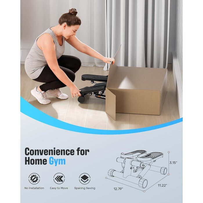 Mini Stepper Compact avec Bandes de Résistance, Capacité 158 kg