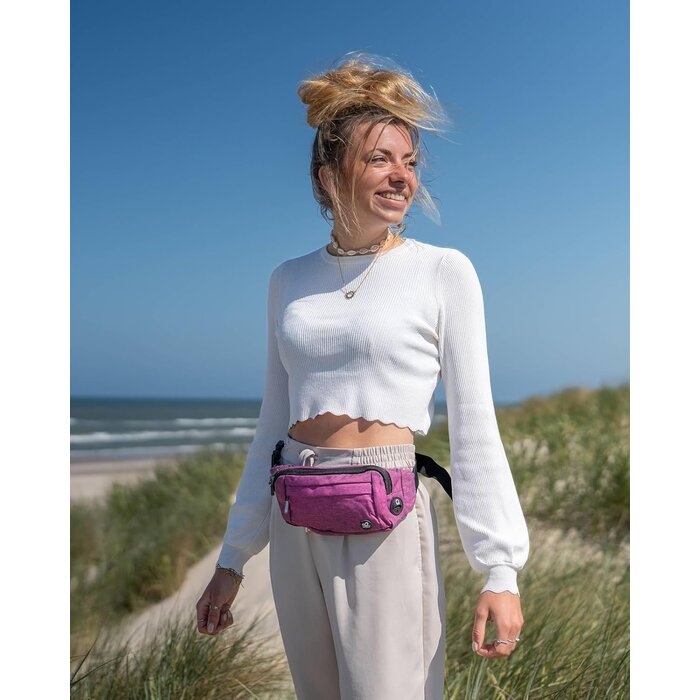 Sac banane unisexe WATERFLY en nylon noir, petite taille, pour sport et voyage