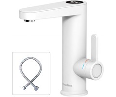 Robinet Chauffe-eau Instantané Électrique pour Salle de Bain - Affichage Numérique Blanc