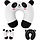 Oreiller de voyage en mousse à mémoire de forme U pour enfants et adultes - Support tête - Motif panda blanc