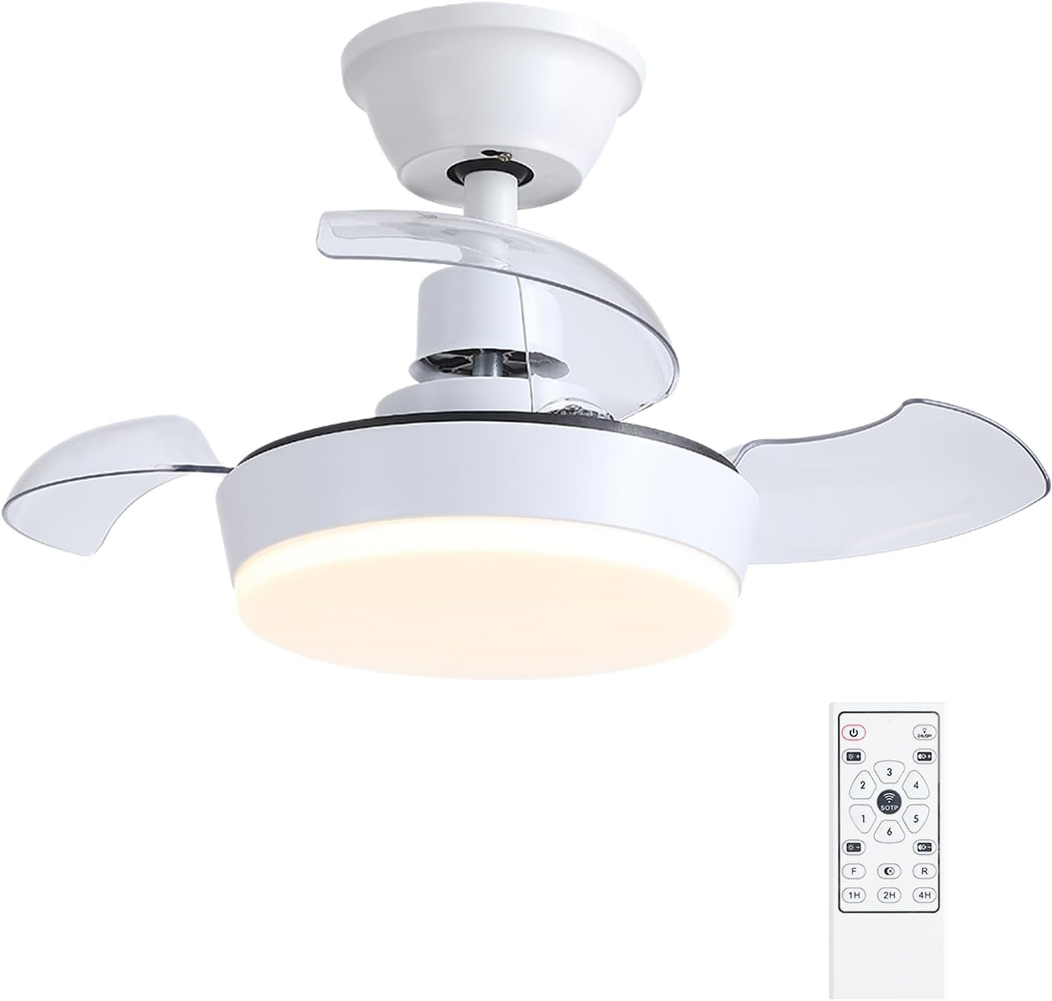 Ventilateur Plafond LED Rétractable 60cm Blanc - Jusqu'à 30% de remise