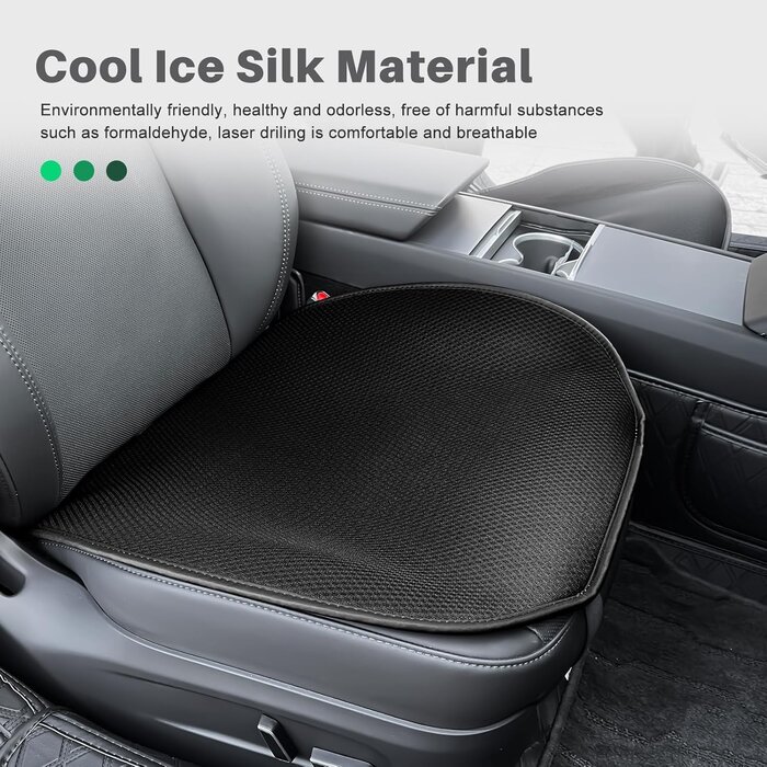 Ensemble Housse de Siège Noire pour Tesla Model 3 2024 - Avant & Arrière, Soie, Antidérapant, Respirant