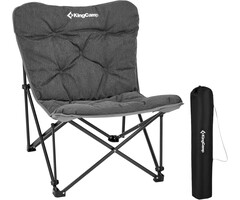 Fauteuil de camping KingCamp XXL rembourré, dossier haut, pliable, léger, avec sac, pour jardin, balcon, plage, extérieur