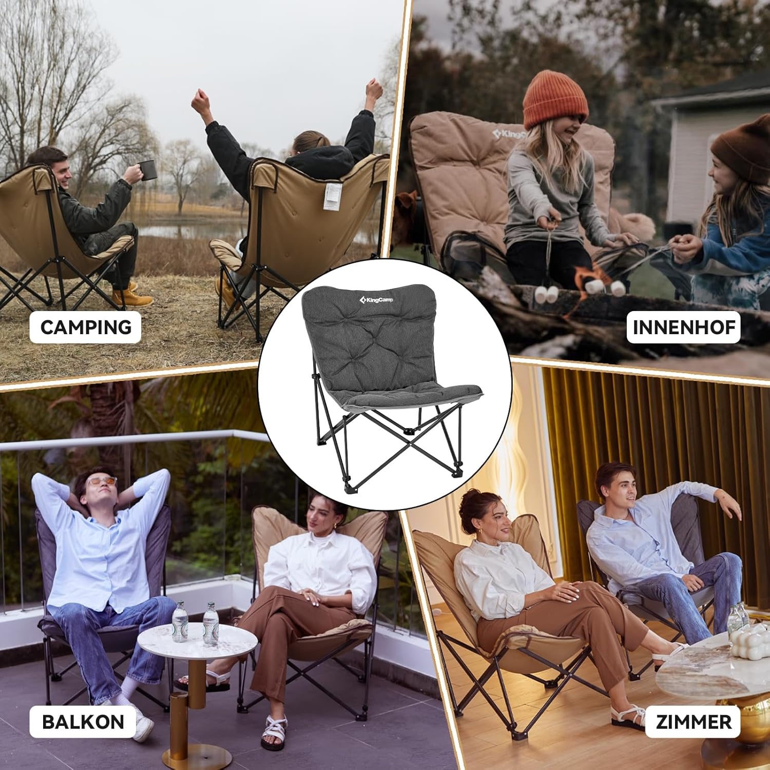 Fauteuil de camping XXL rembourré pliable - Jusqu'à 35% de réduction