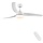 Ventilateur de Plafond Blanc 132cm avec Lumière Dimmable, Moteur DC Silencieux, 6 Vitesses, Minuterie et Télécommande