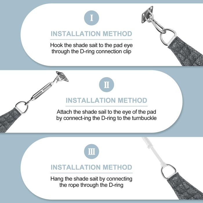 Bâche d'ombrage rectangulaire 2x3m, respirante, protection UV 95%, anthracite