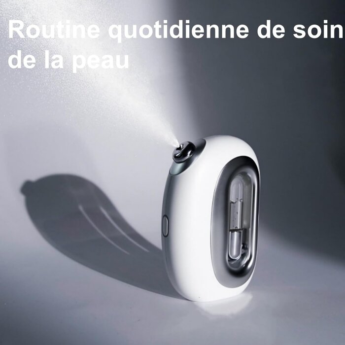 Vaporisateur Facial Nano Mist Spa Portable, Soin Hydratant, 2 Bouteilles