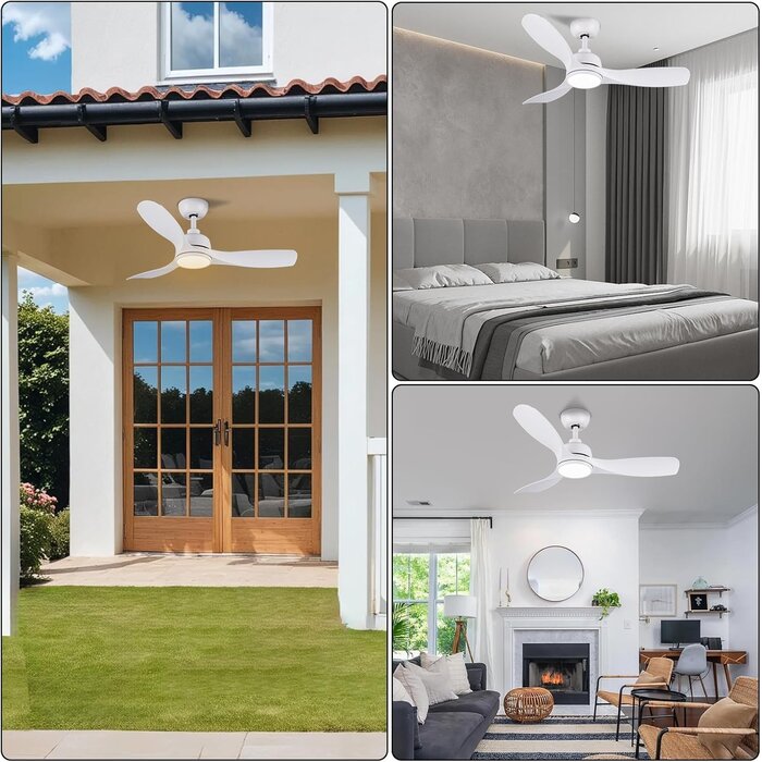 Ventilateur plafond LED 107cm silencieux réversible - Jusqu'à 30% de réduction !