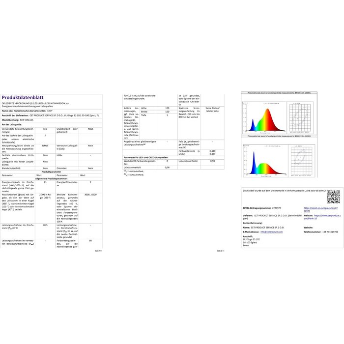 Ventilateur de plafond CJOY 107cm avec lumière LED, silencieux, 6 vitesses, 3 températures de couleur, télécommande, moteur DC réversible