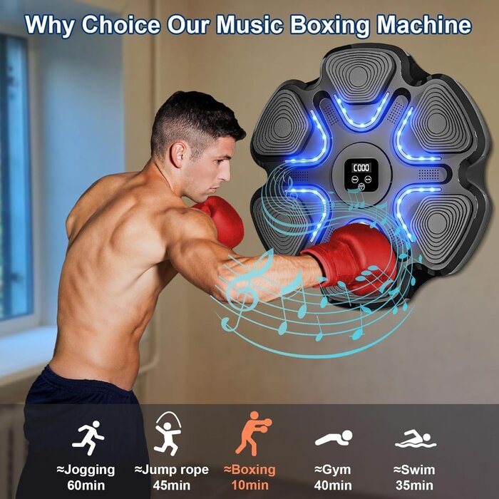 Machine de Boxe Murale Intelligente Bluetooth LED - Jusqu'à 30% de remise !