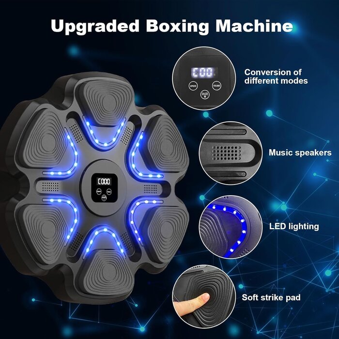 Machine de Boxe Murale Intelligente Bluetooth LED - Jusqu'à 30% de remise !