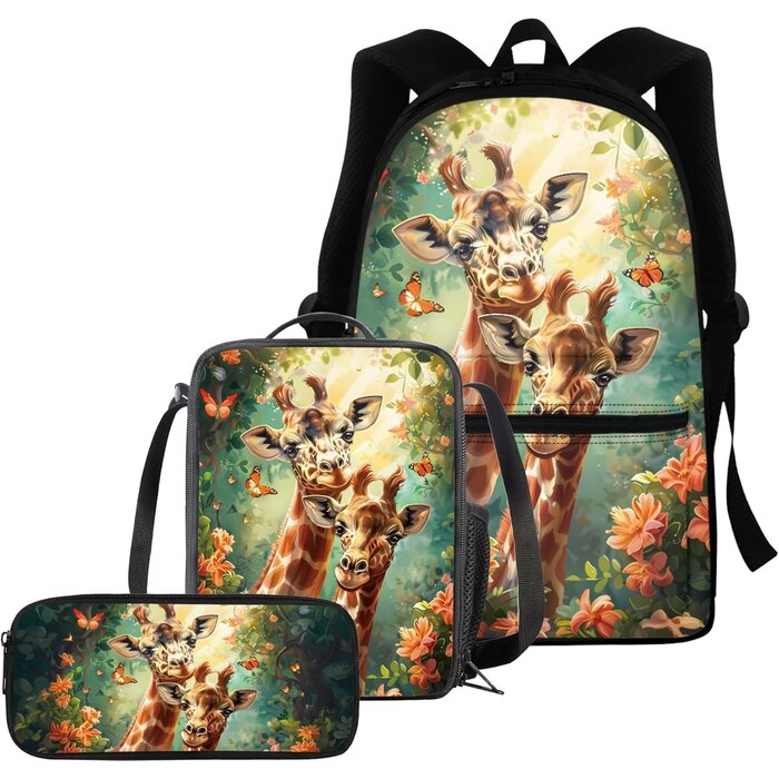 Ensemble 3 Pièces Sac à Dos Enfant Chaqlin : Sac à Dos, Boîte à Lunch, Trousse à Crayons - Design Sport Basketball