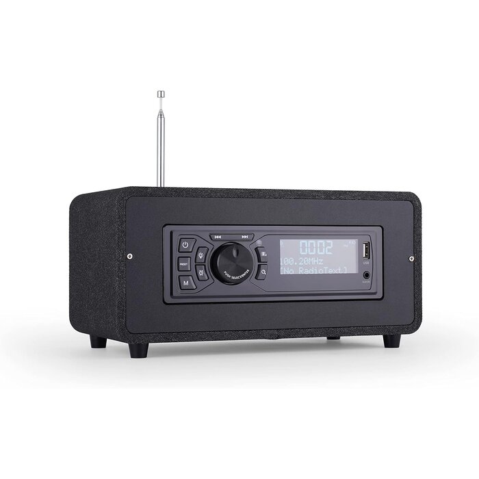 Radio LCD FM/DAB+ BEA103-028 Bluetooth USB AUX IN Noir Lampe Télécommande Double Alarme