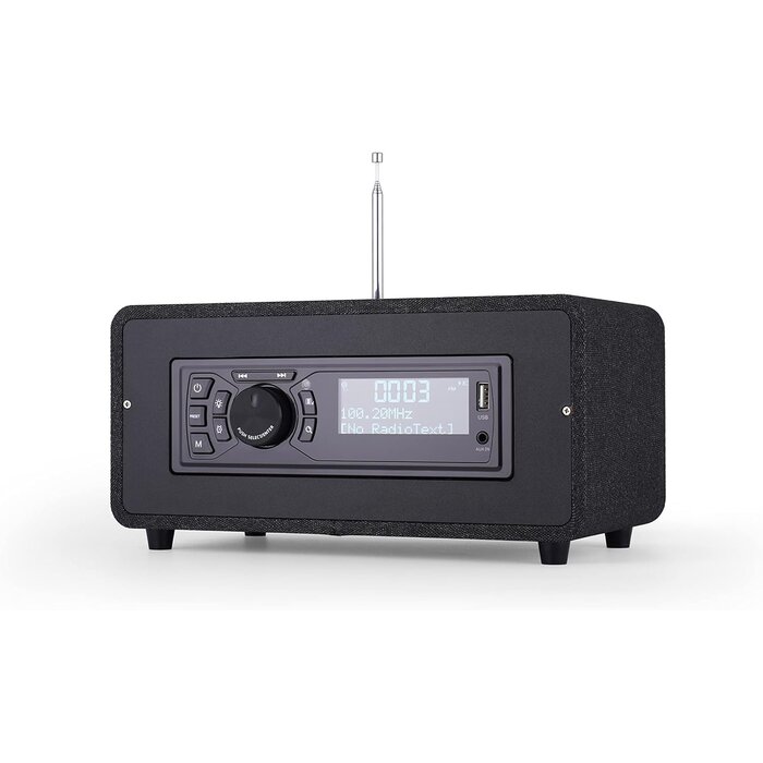 Radio LCD FM/DAB+ BEA103-028 Bluetooth USB AUX IN Noir Lampe Télécommande Double Alarme