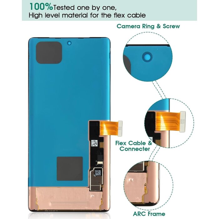 Écran OLED Noir de Remplacement pour Google Pixel 7 Pro 5G, Assemblage Digitizer Tactile LCD 6.7 Pouces