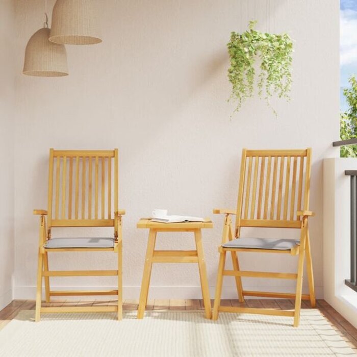 Coussins de siège de jardin carrés gris clair (lot de 2) - Jusqu'à 35% de réduction