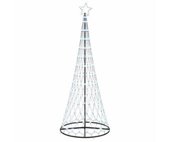 Sapin de Noël LED vidaXL, 290 LED Blanc Froid, 100x100x250cm, Métal