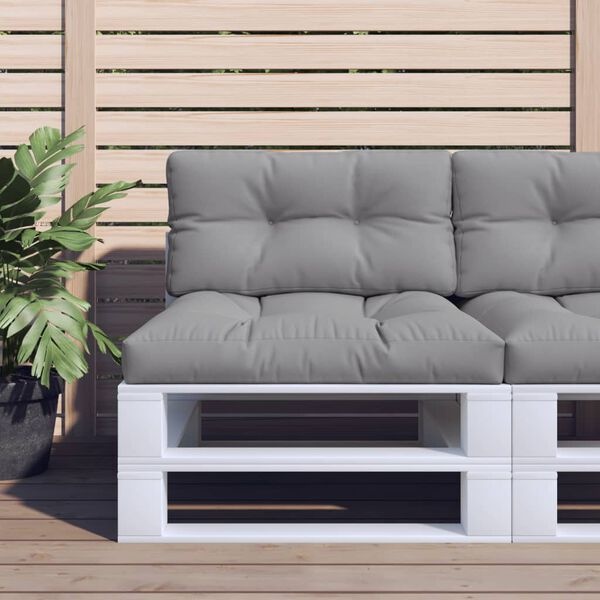 Coussin de Palette 70x40x12 cm Tissu Gris - Outlet jusqu'à 35% de réduction