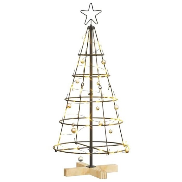 Arbre de Noël conique avec support Noir 90 cm Acier - Article Outlet