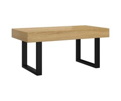 Table basse 90x45x40 cm MDF & Fer Brun Clair & Noir