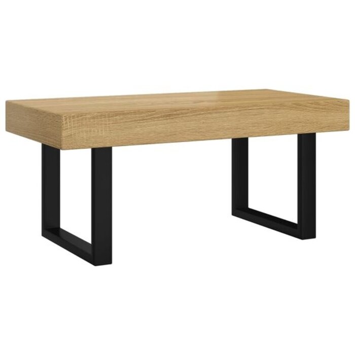 Table basse 90x45x40 cm MDF & Fer Brun Clair & Noir