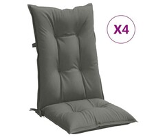 Lot de 4 coussins de chaise haute 120x50x7 cm Tissu Gris Foncé Mélangé