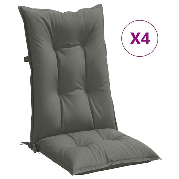 Lot de 4 Coussins de Chaise Haute Gris Foncé (120x50x7 cm) - Jusqu'à -35% !