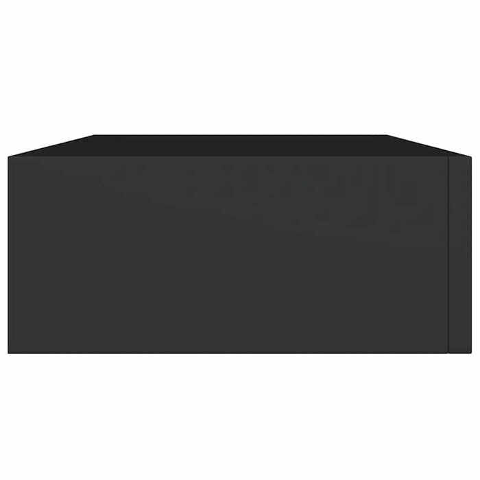 Étagères Murales avec Tiroir, Lot de 2, 40x23,5x10 cm, MDF, Noir