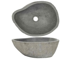 Lavis de Rivière Ovale en Pierre Naturelle (37-46)x(29-36) cm - Élégance Unique pour Votre Salle de Bain