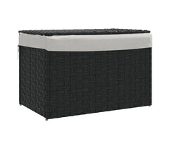 Panier à linge pliable en rotin PE noir avec couvercle - Jusqu'à 35% de réduction