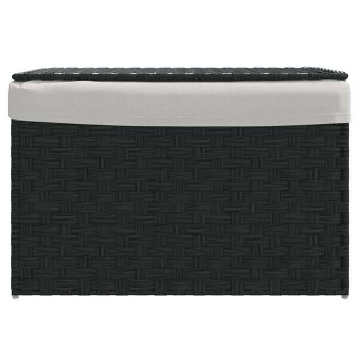 Panier à linge pliable en rotin PE noir avec couvercle - Jusqu'à 35% de réduction