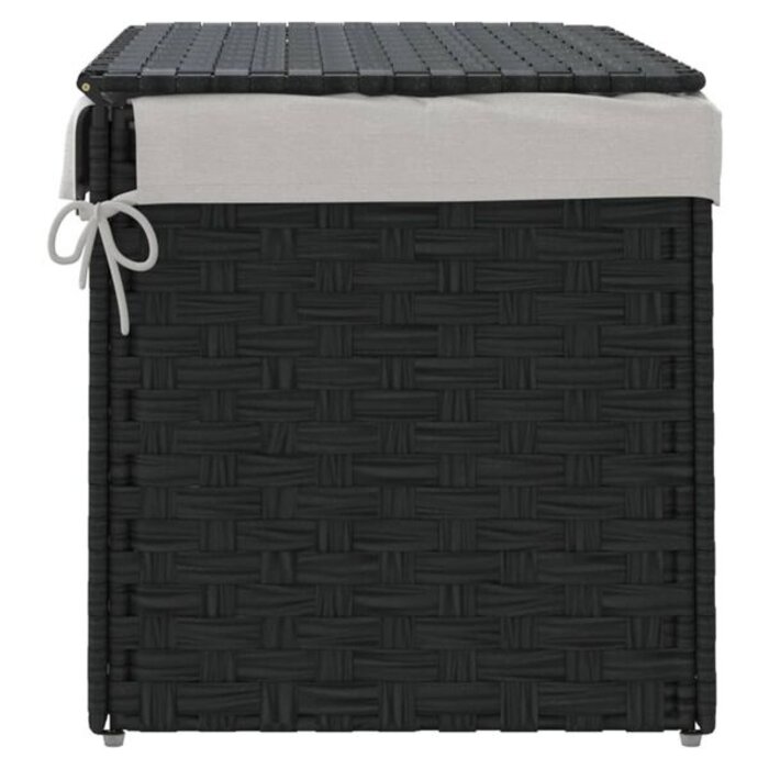 Panier à linge pliable en rotin PE noir avec couvercle - Jusqu'à 35% de réduction