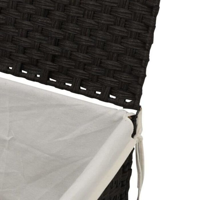 Panier à linge pliable en rotin PE noir avec couvercle - Jusqu'à 35% de réduction