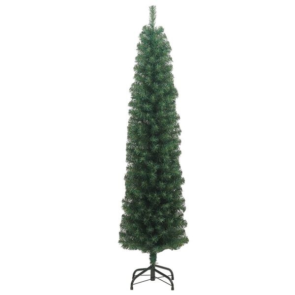 Sapin de Noël artificiel slim 180 cm PVC vert avec pied
