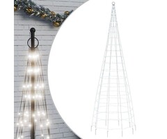 Arbre de Noël LED pour mât drapeau, 300 cm, Blanc Froid, 550 LEDs
