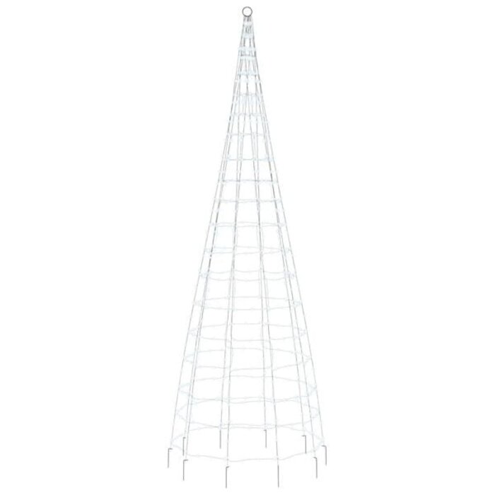 Arbre de Noël LED pour mât drapeau, 300 cm, Blanc Froid, 550 LEDs