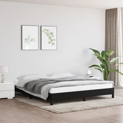 Cadre de lit en tissu noir 180x200 cm - Jusqu'à -35%