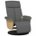 Fauteuil de massage inclinable et rotatif, tissu gris foncé