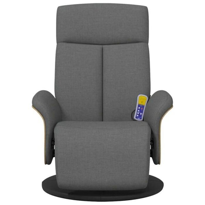 Fauteuil de massage inclinable et rotatif, tissu gris foncé