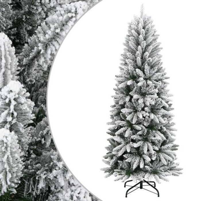 Sapin de Noël artificiel blanc et vert, 150 cm, PVC, PE, Acier - Article Outlet
