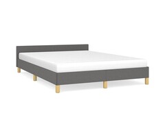 Cadre de lit tissu gris foncé 140x190 cm - Jusqu'à -35%