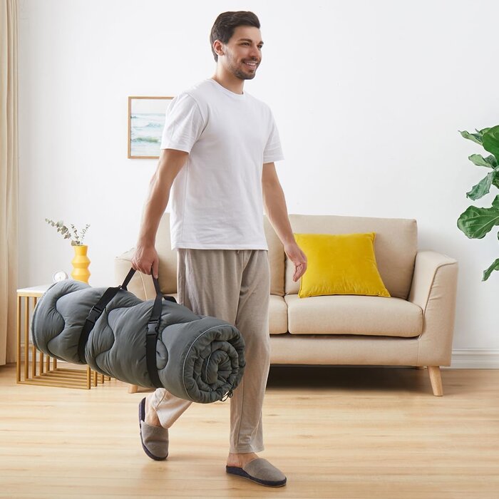 Matelas de couchage épais 190x75 cm - Gris, confort garanti jusqu'à -35% !