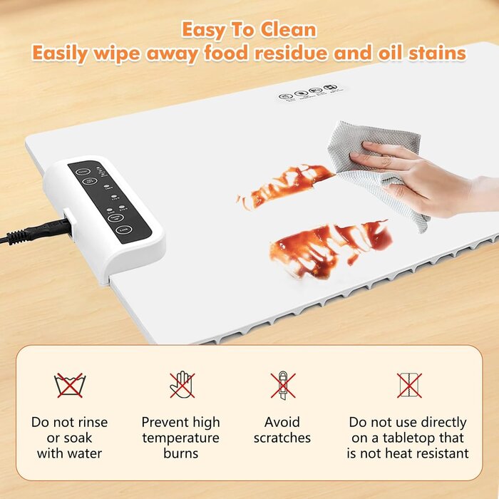 Chauffe-plat pliable silicone, thermostat & minuterie - Jusqu'à 35% de réduction !