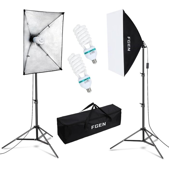 Kit Studio Softbox Pro (2x 135W, 50x70cm) | Jusqu'à -35% Outlet